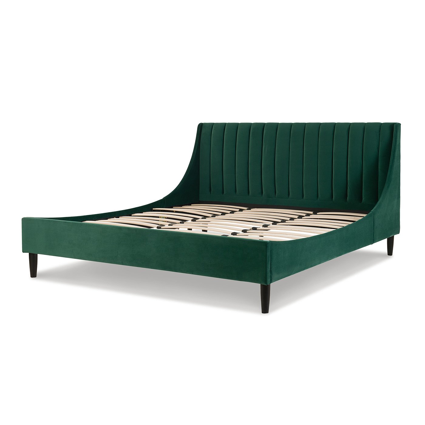 Aspen - King Vertical Tufted Modern Headboard Platform Bed Set - Evergreen - Image 12