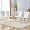 Modern Minimalist Dining Chairs (Set of 4) - White / Silver - Image 2