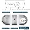 Freestanding Bathtub, Modern & Contemporary Design Soaking Tub With Toe-Tap Drain In Chrome And Classic Slotted Overflow - Glossy White - Image 6