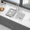 Kitchen Sink Double Bowl Granite Composite Undermount 33" X 19" - White - Image 3