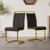 Dining Chairs (Set of 4), Side Dining Room Chairs With Golden Legs, Kitchen Chairs With Padded Seat High Back For Dining, Kitchen, Living Room - Black - Image 7