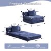 Convertible Floor Sofa Bed With Fixed Shape Frame For Living Room - Dark Blue - Image 3