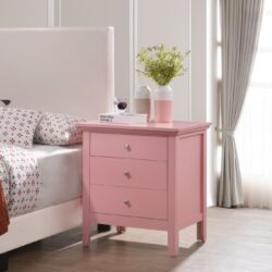 3 Drawer Nightstand - Pink