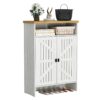 Modern Minimalist Shoe Cabinet With Sliding Door Design - White - Image 17
