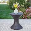 Highest Quality Wicker Hourglass Shaped Side Table - Brown Multi - Image 2