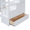Full Over Twin Bunk Bed With Wardrobe, Drawers - White - Image 7