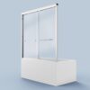 56" -60" W*58" H Semi-Frameless Double Sliding Tub Door, Bypass Bathtub Shower, 1 / 4" (6Mm) Thick SGCC Tempered Glass Door - Chrome - Image 13