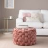 Braided - Round Ottoman - Blush Pink - Image 4