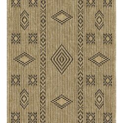 Earth - 2'7" X 7'3" Indoor, Outdoor Area Rug - Jute / Black