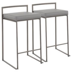 Fuji - Industrial Stackable Counter Stool (Set of 2) - Gray