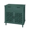 2 Door 2 Drawer Cabinet, American Furniture, Suitable For Bedroom, Living Room, Study - Dark Green - Image 13