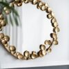 Round Metal Wall Mirror With en Leaf Accents, Modern Decor Mirror For Living Room Entryway Hallway - Gold - Image 4