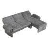 Convertible Futon Sofa Bed Futon Sofa Couch With An Adjustable Backrest, A Reversible Chaise Lounge And 2 Removable Armrest Pillows For Living Room - Gray - Image 25