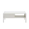 40.16" Rattan Coffee Table, Sliding Door For Storage, Metal Legs, Modern Table For Living Room - White - Image 11
