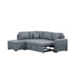 Sleeper Sectional Sofa, L-Shape Corner Couch Sofa - Bed With Storage Ottoman & Hidden Arm Storage & USB Charge For Living Room Apartment - Dark Gray - Image 12