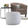 Bayley - Round Braided Pouf - Blue / Natural - Image 6
