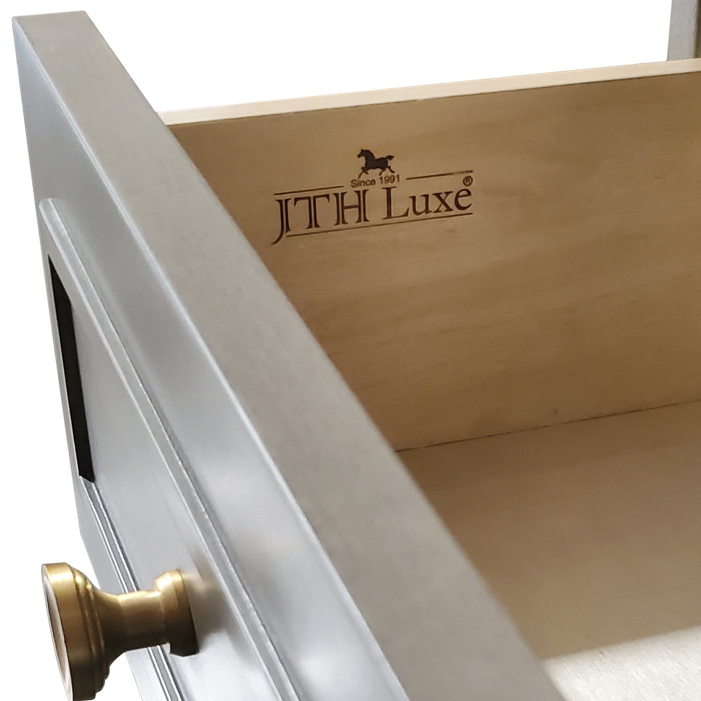 Dauphin - Handpainted Entryway Storage Cabinet - Gray Cashmere - Image 4