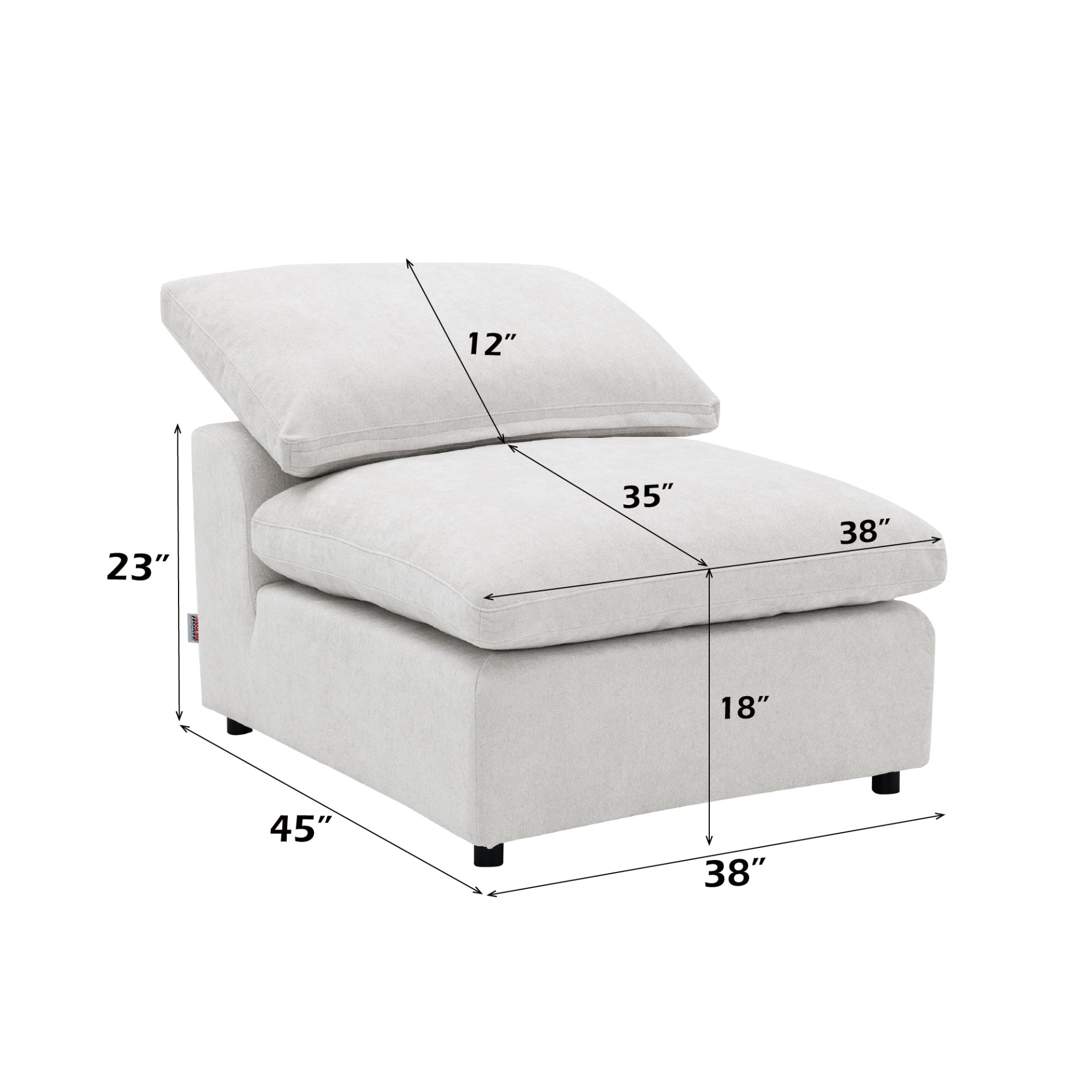 Naveen - 6 Piece Modular Sectional With Ottoman - Ivory - Image 4