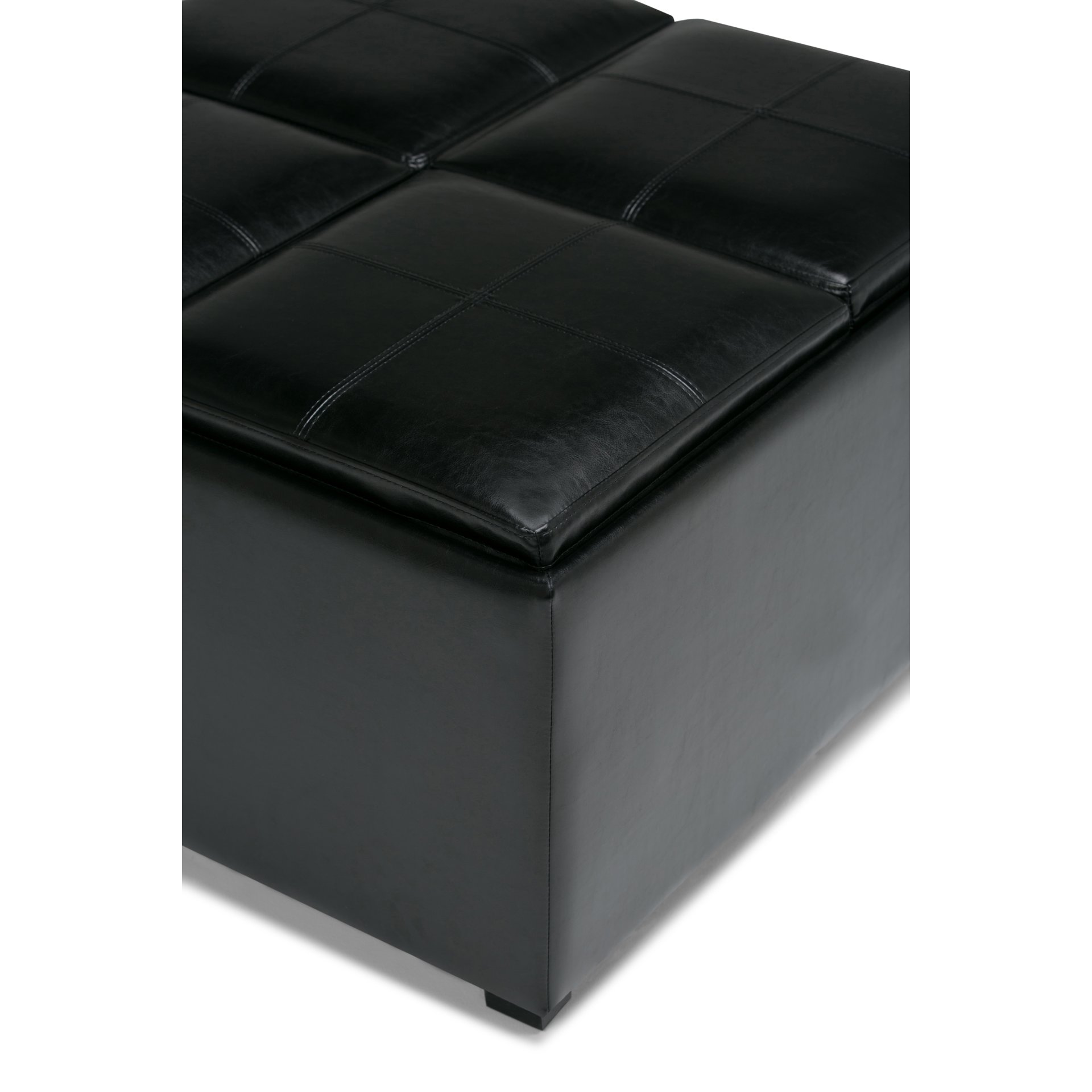 Avalon - Square Coffee Table Storage Ottoman - Midnight Black - Image 5