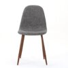 Mid Century Modern Fabric Upholstered Dining Chairs (Set of 2) - Light Gray Dark / Walnut - Image 7
