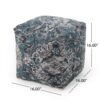 Anita - Square Pouf Ottoman And Floor Cushion - Blue - Image 3