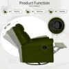 360 Degrees Swivel Recliner Manual Rocking With Adjustable Backrest For Living Room - Green - Image 23