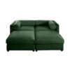 Stylish Modern Chenille 2 Seater Sofa With Ottoman Storage And Cylindrical Armrests - Green - Image 14