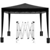 10'X10' Folding Canopy With 4 Removable Sidewalls Outdoor Event Shelter UPF 50+ Gazebo Portable Tents For Parties Beach Camping Wedding Ez Pop Up Canopy 4 Pieces Weight Bag + Carry Bag - Black - Image 2