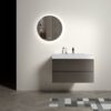 Alice - 36" Bathroom Vanity With Sink, Large Storage Wall Mounted Floating Bathroom Vanity For Modern Bathroom, One-Piece Sink Basin Without Drain And Faucet - Gray / White - Image 2