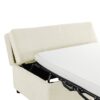Twin Size Folding Ottoman Sleeper Bed With Mattress Convertible Guest Bed Chenille Upholstery - White - Image 23