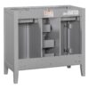 Bathroom Vanity Without Sink, Cabinet Base Only, Two Cabinets And Five Drawers, Solid Wood Frame - Gray - Image 16