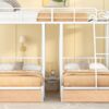 Full Over Twin & Twin Bunk Bed, Triple Bunk Bed With Drawers And Guardrails - White - Image 16