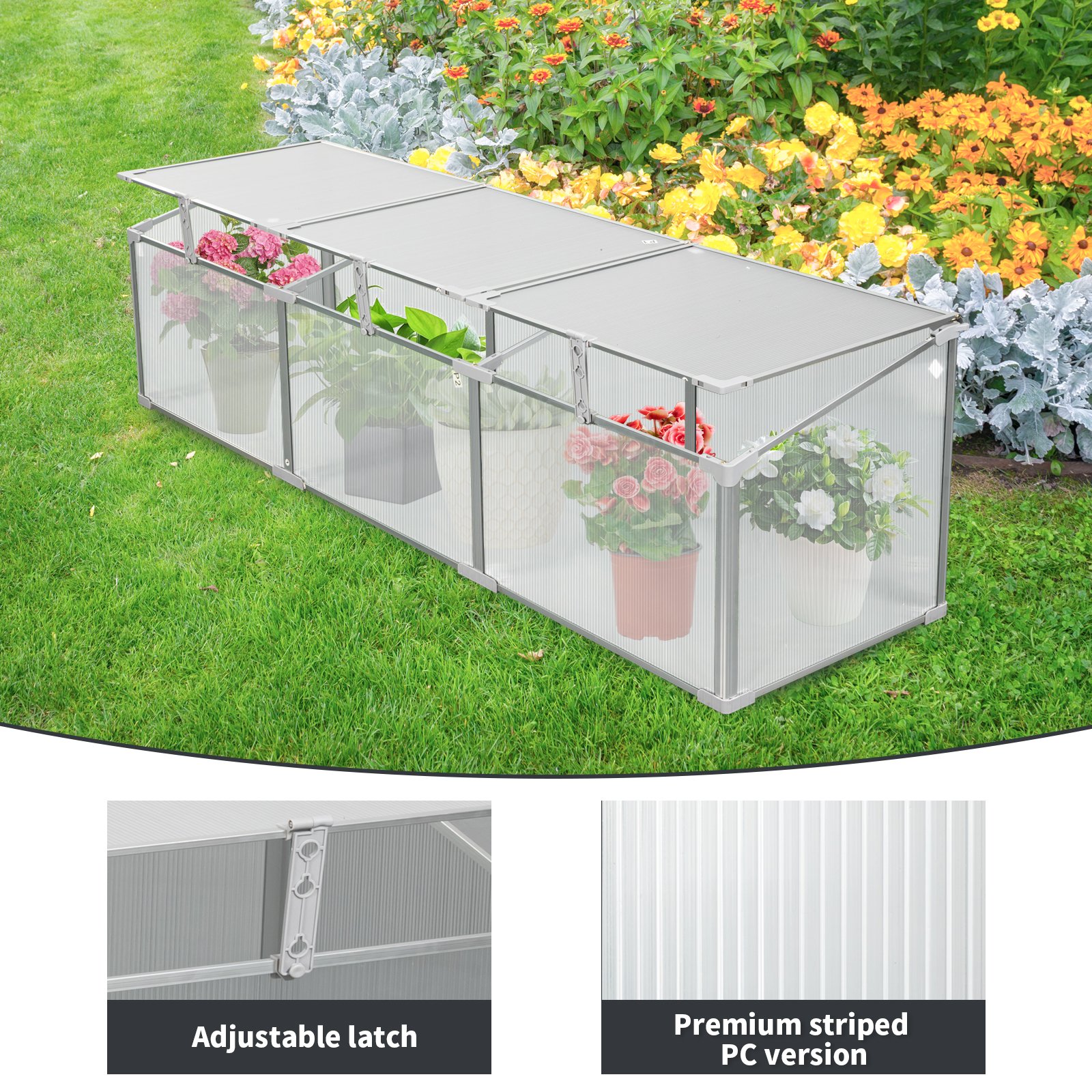 Polycarbonate Greenhouse For Outdoors In Winter - Silver - Image 5