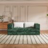 Convertible Couch Bed With 2 Pillows, 3 Seat Folding Floor Couch & King Size Bed Mattress, Diy Combination - Green - Image 7