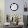 Transitional Decor Style Mango Wood Wall Mirror Wall Decor With Frame Of Solid Mango Wood For Bathroom, Entryway Console Lean Against Wall - Black - Image 10