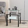 Modern Tempered Glass Tea Table, End Square Table For Living Room - Transparent / Black - Image 2