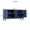 Elegant Sideboard With Sophisticated Wavy Pattern Doors And Arched Groove Design, Adjustable 4 Door Layout - Navy Blue - Image 3