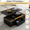 Lift Top Coffee Table With 4 Storage Stools, Multi Functional Adjustable Coffee Table For Living Room - Black - Image 11