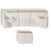 Cloud L Shape Modular Sectional Sofa With Ottoman, 3 Seater Convertible Couch - White - Image 16