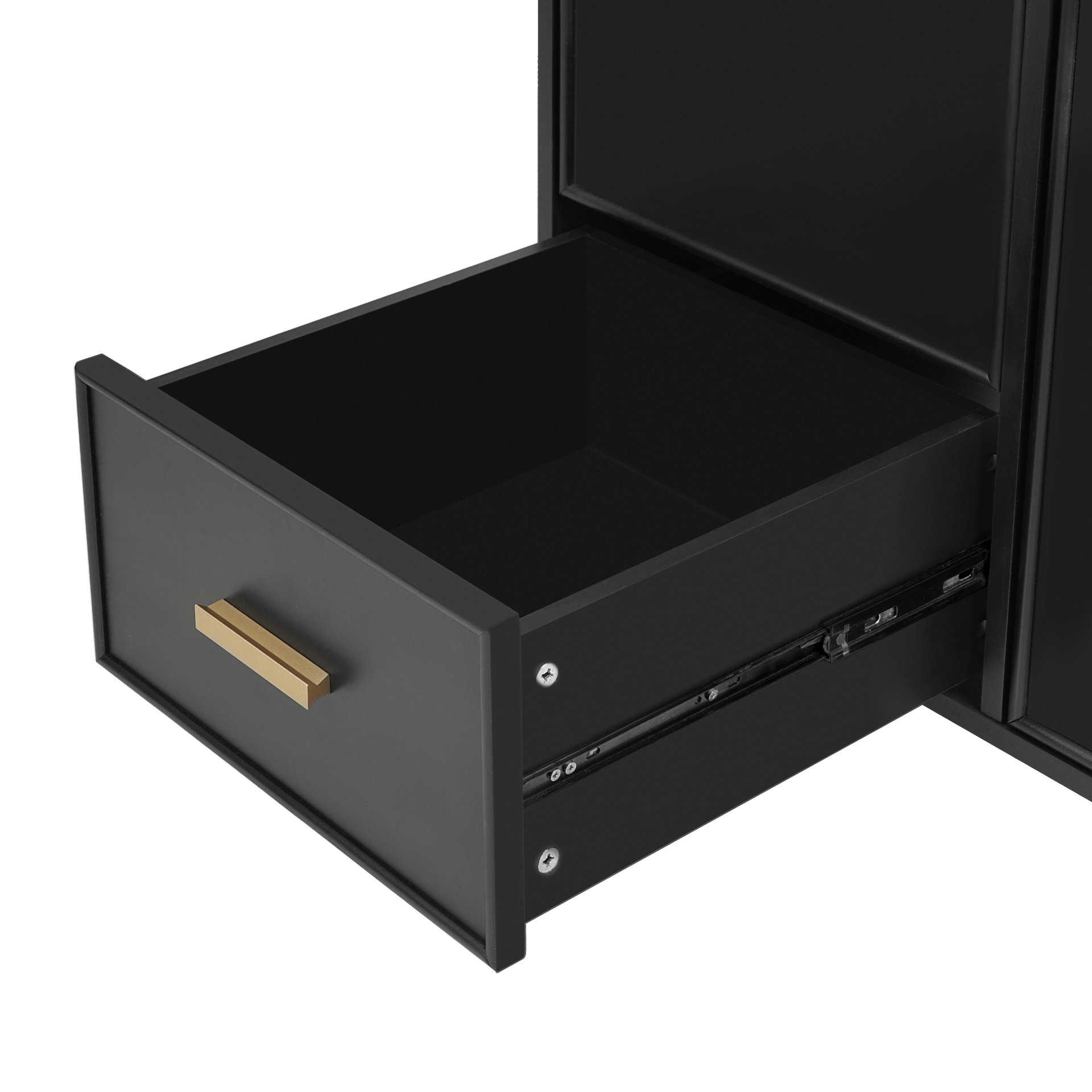 Modern Solid Wood And 24" Bathroom Vanity With Sink, Deep Drawer, Door Shelf, 2 Tier Basket - Black - Image 19