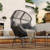 Palos - Outdoor Wicker Glider Chair - Dark Gray - Image 2