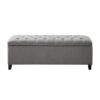 Modern Tufted Top Soft Close Storage Bench Upholstered Polyester - Gray - Image 4