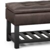 Cosmopolitan - Storage Ottoman Bench With Open Bottom - Distressed Brown - Image 4