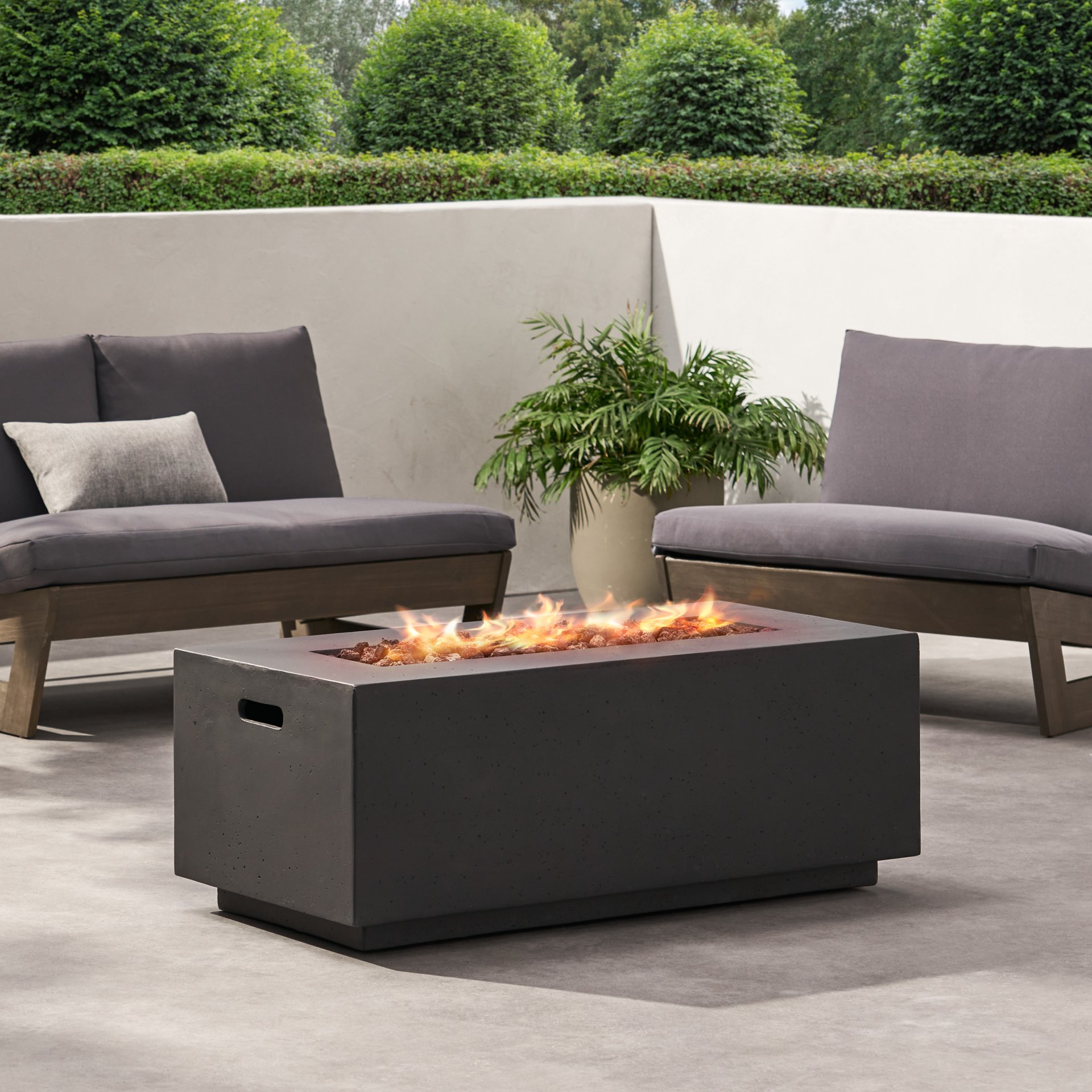 Contemporary Outdoor 40, 000 Btu Propane Fire Pit - Dark Gray - Image 7