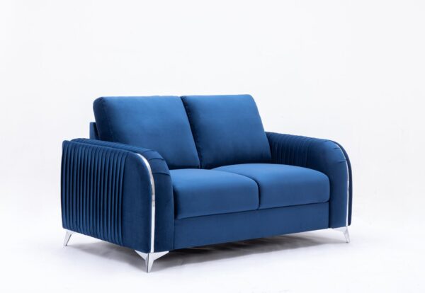 Wenona - Velvet Loveseat - Blue