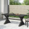 Outdoor Dining Table With X Shaped Legs - Black - Image 2