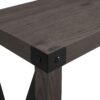 Farmhouse Metal X Entry Table With Lower Shelf - Sable Gray - Image 3