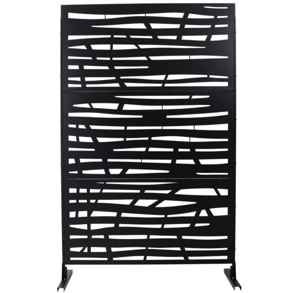 Outdoor & Indoor Privacy Screen Metal Privacy Screen, Steel Decorative Panels - Black