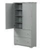 Wide Bathroom Storage Cabinet, Freestanding Storage Cabinet With Two Drawers And Adjustable Shelf, MDF Board With Painted Finish - Gray - Image 10