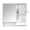 Modern Wall Mounted Bathroom Medicine Cabinet, Bathroom Wall Storage Cabinet With Mirror, Over The Toilet Space Saver Cabinet With Towels Bar - White - Image 16